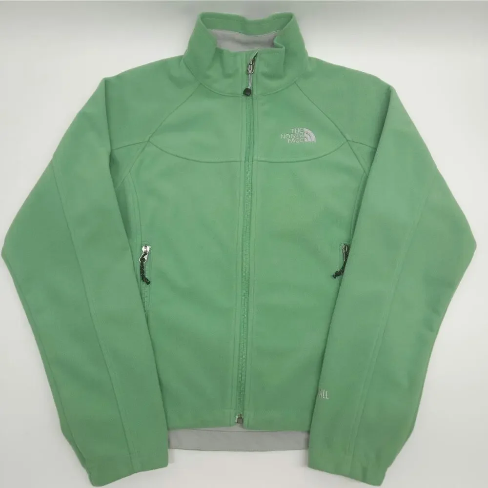 North Face Jacket Women S Green Full Zip Soft Shell Fleece Lined Winter Gorpcore